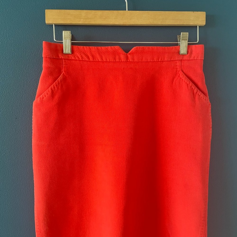 Red Zara Pencil Skirt - Picture 5 of 5